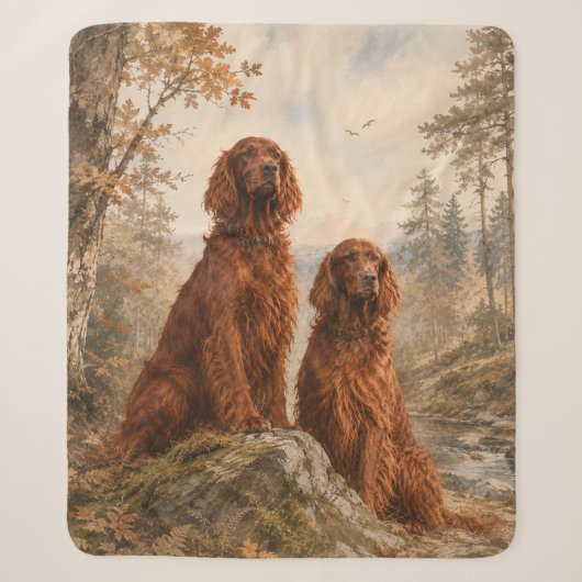Ierse Setter Sherpa Deken (Voorkant)