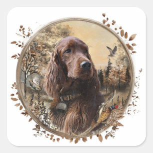 Ierse Setter Vierkante Sticker