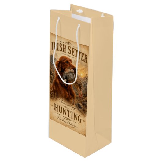 Ierse Setter Wijn Cadeautas (Voorkant Gekanteld)