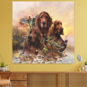 Ierse Setters met fazanten - Passion Hunt Canvas Afdruk (Insitu (Woonkamer))