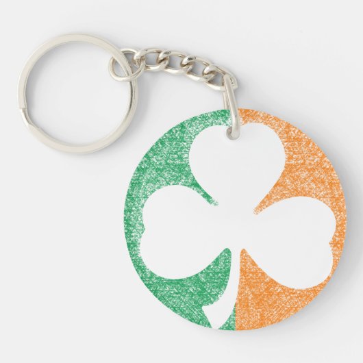 Ierse Shamrock aangepaste sleutelhanger (Voorkant)