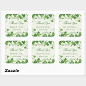 Ierse shamrock bruiloft dank u vierkante sticker (Vel)