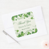 Ierse shamrock bruiloft dank u vierkante sticker (Envelop)