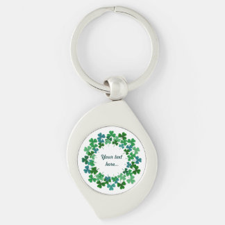 Ierse Shamrock Circle Custom Text Sleutelhanger
