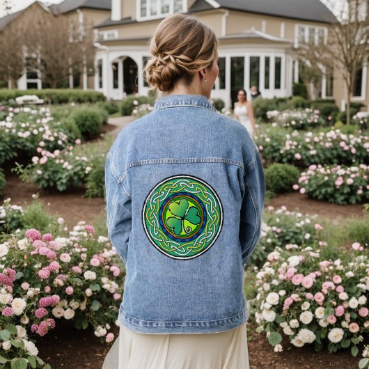 Ierse shamrock denim jacket (Huwelijk Achterkant)