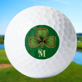 Ierse Shamrock en Green St Patrick's Day Monogram Golfballen