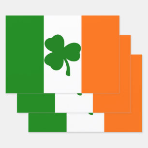 Ierse Shamrock Flag Inpakpapier Vel