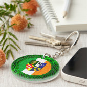 Ierse Shamrock Flag Phone Ring Stand Sleutelhanger (Voorkant Rechts)