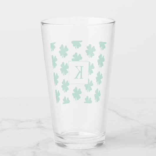 Ierse Shamrock Green Clover Pattern-programma's Glas (Achterkant)