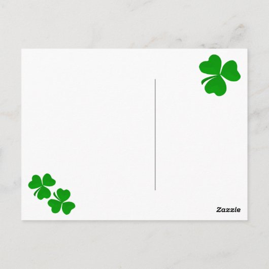 Ierse Shamrock grens met rood hart Dank u Briefkaart (Achterkant)