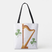 Ierse Shamrock Harp Tote Draagtas (Achterkant)