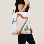 Ierse Shamrock Harp Tote Draagtas (Dichtbij)