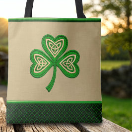 Ierse Shamrock Keltische Knopen St Patrick Draagtas
