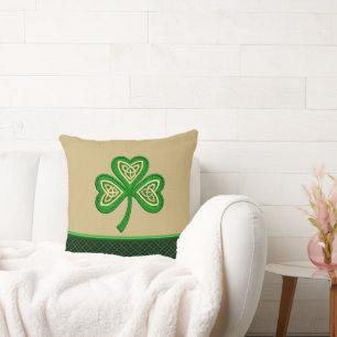 Ierse Shamrock Keltische Knopen St Patrick Kussen