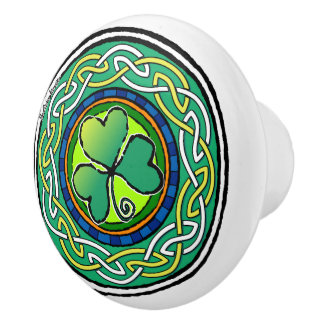 Ierse shamrock keramische knop