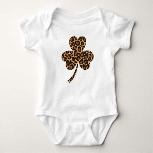 Ierse Shamrock met Leopard Print Romper (Voorkant)