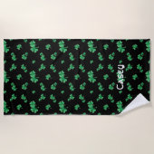 Ierse Shamrock Patroon Persoonlijk Strandlaken (Voorkant)