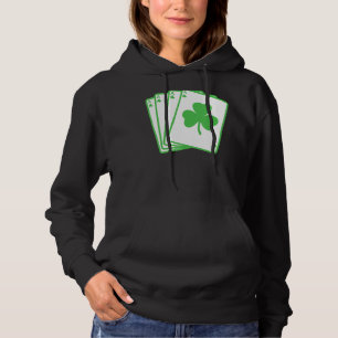Ierse Shamrock Playing Cards Grappig St Patrick's Hoodie