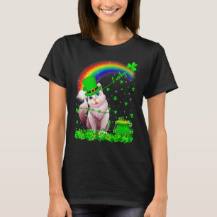Ierse Shamrock Regenboog Gelukkige Balinese Kat St T-shirt
