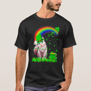 Ierse Shamrock Regenboog Gelukkige Balinese Kat St T-shirt