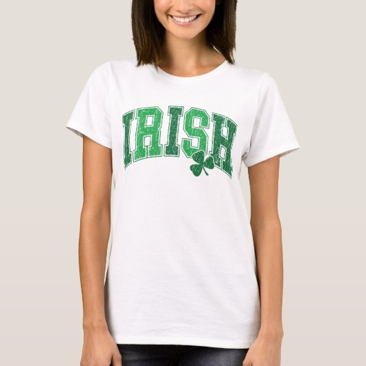 Ierse Shamrock Retro St Patrick's Day T-shirt (Voorkant)