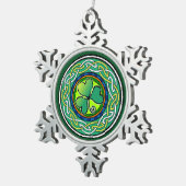 Ierse shamrock tin sneeuwvlok ornament (Rechts)