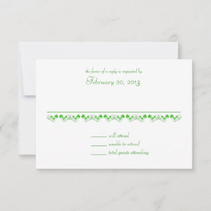 Ierse Shamrock Trouwreactiekaart RSVP Kaartje