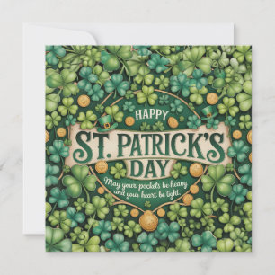 Ierse Shamrock Viering Design Notitiekaartje