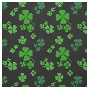 Ierse shamrock-, zwarte, groene klaverafdruk stof
