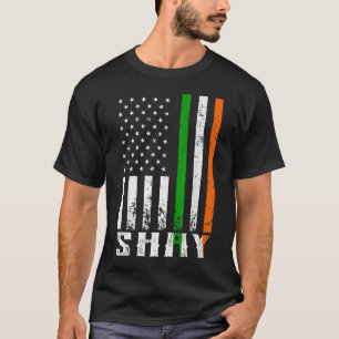 Ierse SHAY Family American Flag Ierland vlag T-shirt