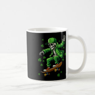 Ierse skelet op skateboard grappige St. Patrick's Koffiemok