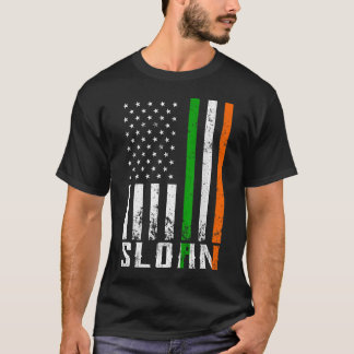 Ierse SLOAN familie Amerikaanse vlag Ierland vlag T-shirt