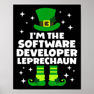 Ierse softwareontwikkelaar Leprechaun St. Patrick' Poster