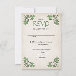 Ierse St. Patrick's bruiloft RSVP Kaartje