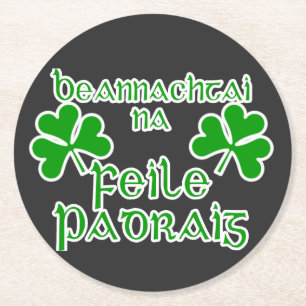 Ierse St. Patrick's Day Ronde Kartonnen Onderzetter