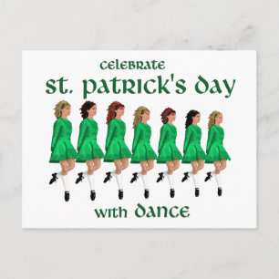 Ierse Stepdans viert St. Patrick's Day Briefkaart