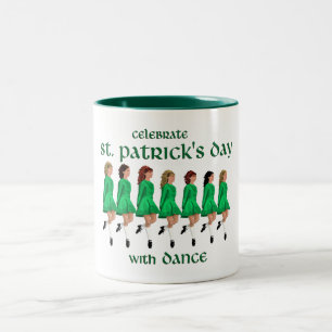 Ierse Stepdans viert St. Patrick's Day Tweekleurige Koffiemok