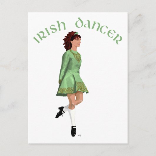 Ierse Stepdanser - Groen Briefkaart (Voorkant)