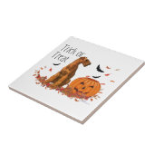 Ierse Terrier Halloween Tegeltje (Zijkant)