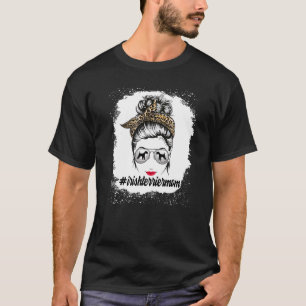 Ierse Terriër Hond Moeder Bleekte Messy Bun Leopar T-shirt