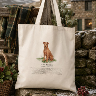Ierse Terrier Hond Watercolor Ras Quotes Tote Bag