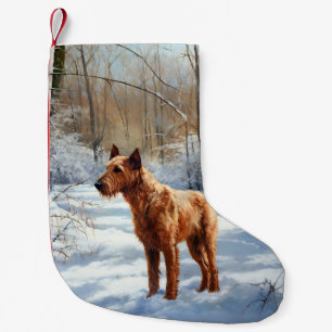 Ierse Terrier Laat het Sneeuwen Kerstmis Kleine Kerstsok