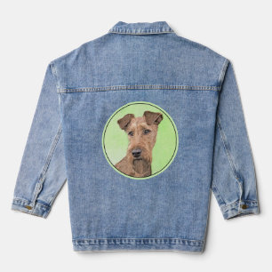 Ierse Terriër Schilderij - Mooie Originele Hond Ku Denim Jacket