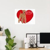 Ierse Terrier Valentijn Poster (Thuiskantoor)