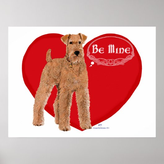 Ierse Terrier Valentijn Poster (Voorkant)