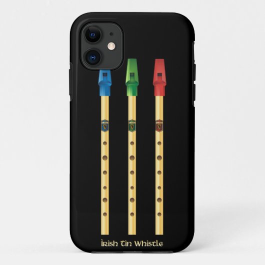 Ierse Tin Whistles zwarte iPhone cover (Achterkant)