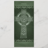 Ierse Traditionele Keltische Cross Bruiloft Menu (Voorkant)