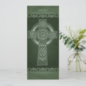 Ierse Traditionele Keltische Cross Bruiloft Menu (Staand voorkant)