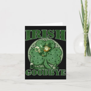 Ierse vaarwel st patricks dag grappige leprechaun kaart