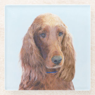 Ierse vereffeningskunst - Cute Original Dog Art Glazen Onderzetter
